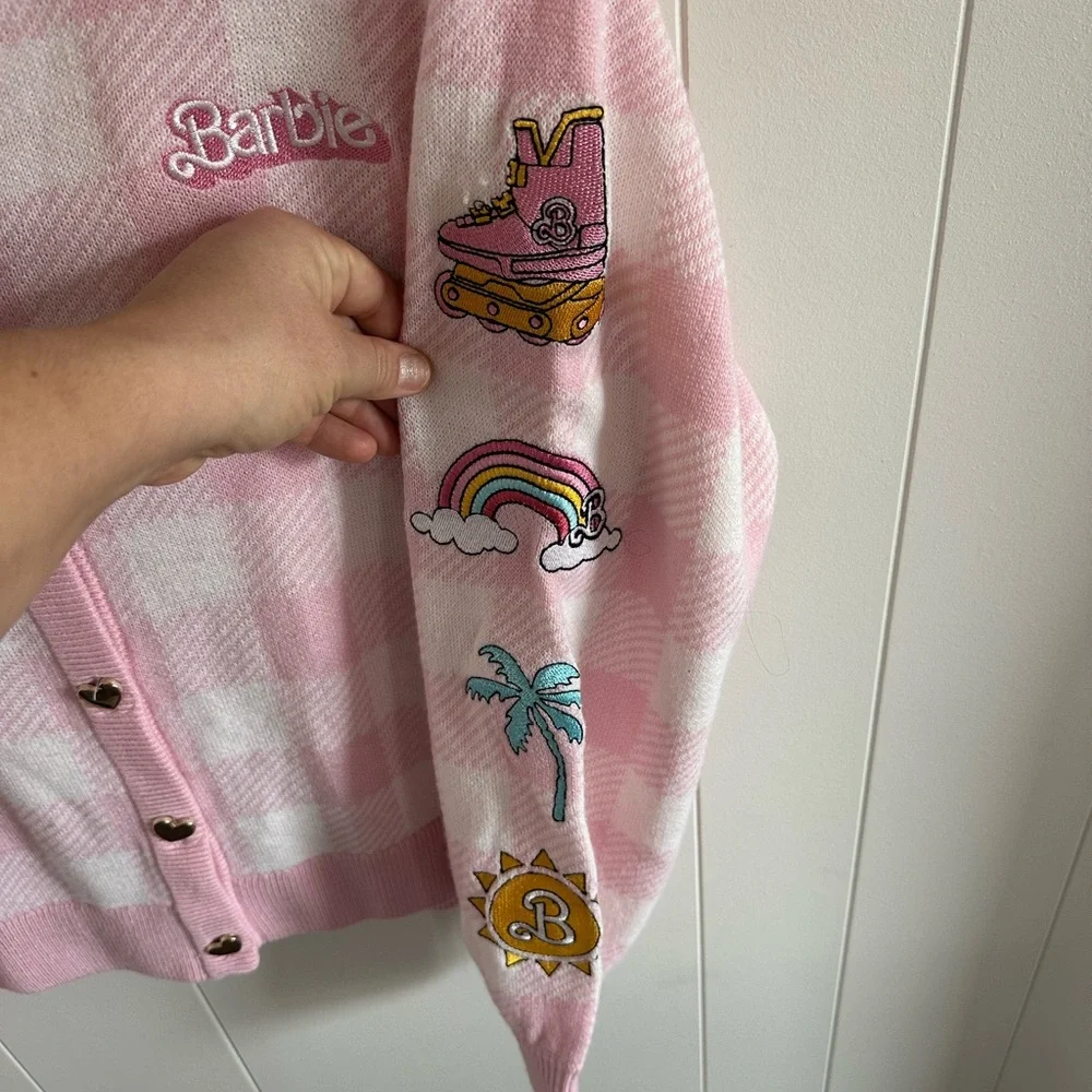 Hot Topic Barbie The Movie Pink Sweater S/M - Picture 4 of 6